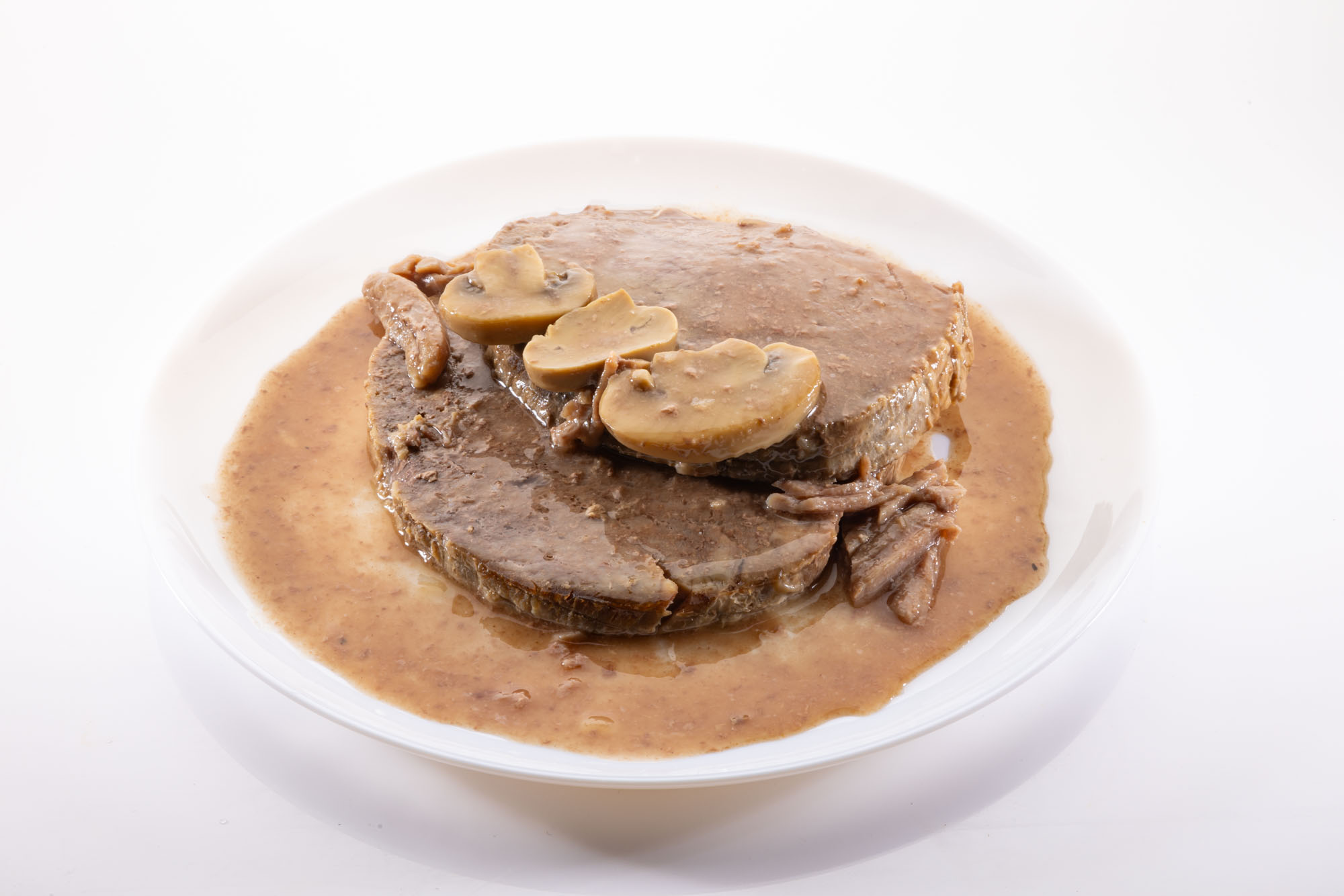 פרוסות צלי בקר ברוטב פטריות